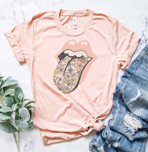 Floral Tongue Graphic Tee