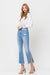 MID RISE CROP KICK FLARE WITH SIDE SLIT